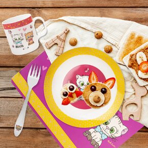 Mělký dětský talíř KOCOUŘI pr. 21 cm