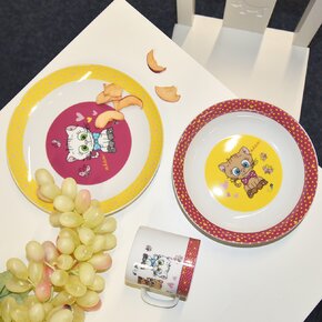 Hluboký dětský talíř KOCOUŘI pr. 19 cm