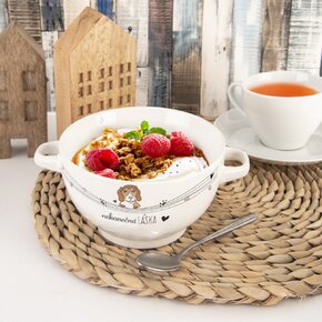 Miska NEKONEČNÁ LÁSKA pes s uchy pr. 14 cm