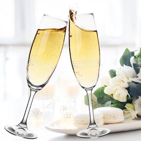 Sklenice na sekt SRDÍČKA 0,22 l 2 ks