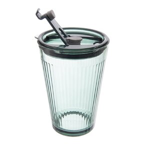 Sklenice s víčkem a brčkem VERDE 0,46 l 1 ks