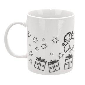 Hrnek s barvami a štětcem STROMEK 0,38 l