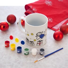 Hrnek s barvami a štětcem STROMEK 0,38 l