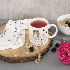 Hrnek s ponožkami NEKONEČNÁ LÁSKA 0,35 l pes