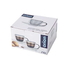 Dvoustěnný hrnek s podšálkem DOUBLE 0,1 l 2 ks