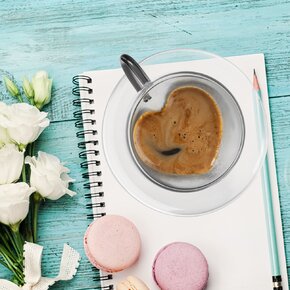 Dvoustěnný hrnek s podšálkem DOUBLE srdce 0,2 l 2 ks