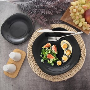 Mělký talíř LUNA black 26x26 cm