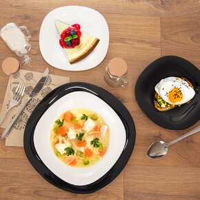 Jídelní sada LUNA black and white 18 dílů