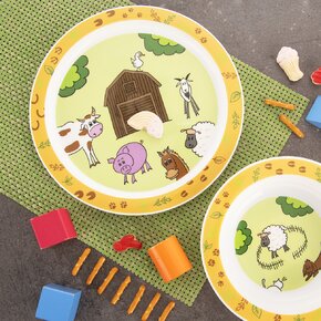 Mělký dětský talíř farma pr. 21,5 cm