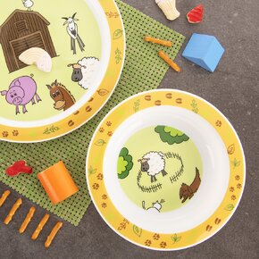 Hluboký dětský talíř farma pr. 16 cm