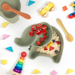 Dělený dětský talíř slon 23x18 cm