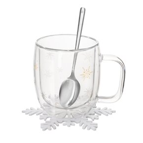 Dvoustěnný hrnek DOUBLE vločka 0,38 l