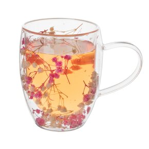 Dvoustěnný hrnek DOUBLE květy 0,36 l