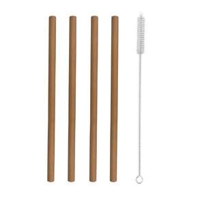 Nápojové brčko 4 ks s kartáčkem