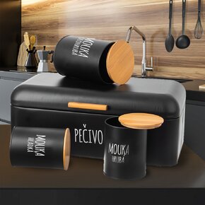 Dóza Mouka hladká BLACK pr. 13 cm