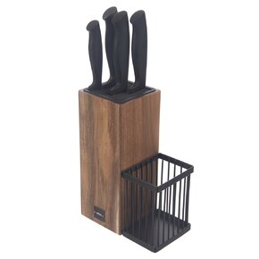 Příbory BLACK Luxure 24 ks + dárek Stojan na nože+5 ks nožů