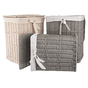 Prádelní koš s víkem béžový