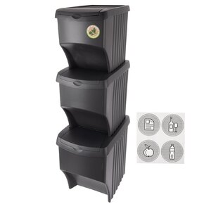 Odpadkový koš na tříděný odpad 3x22 l