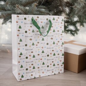 Dárková taška Šťastné a veselé 26x12x32 cm