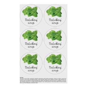 Samolepky na láhve Meduňkový sirup