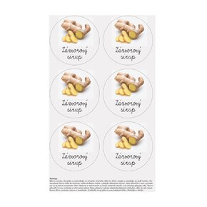 Samolepky na láhve Zázvorový sirup